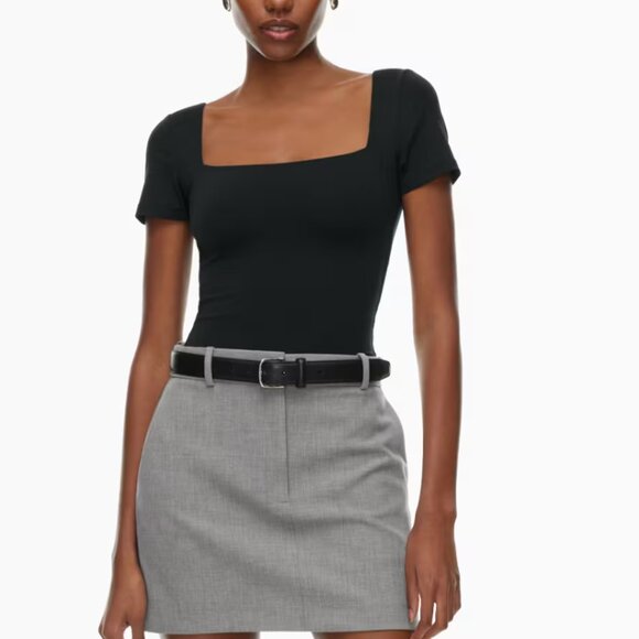 Aritiza Contour Squareneck Short Sleeve Bodysuit - Picture 3 of 4